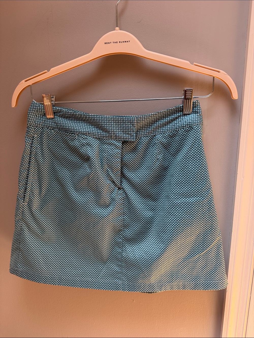 Puma Teal and White Geometric-Print skort